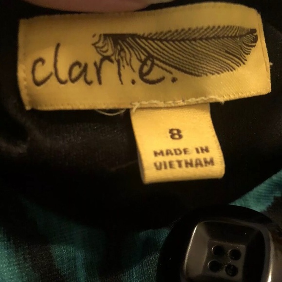 Clari.e Women's 8 Green Black Shrug Psychedelic - Picture 2 of 7